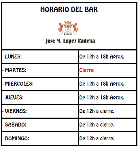 Horario bar