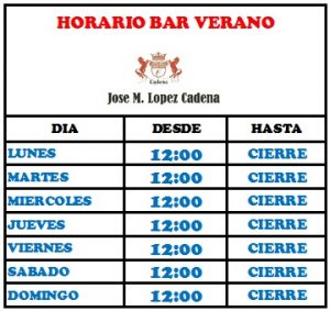 HORARIO VERANO