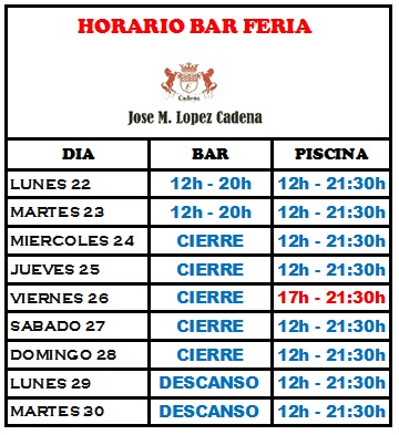 HORARIO FERIA